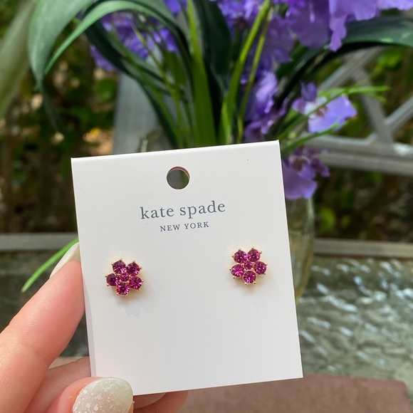 Kate Spade Pink Magenta Flower Earrings NWT - Picture 13 of 16